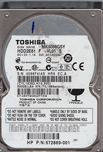 Toshiba MK5056GSY 500 GB 2.5" 7200 RPM Internal Hard Drive